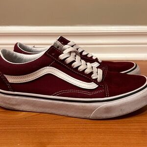 Dark Red Vans Size 7 Men/8.5 Women (39 EUR)